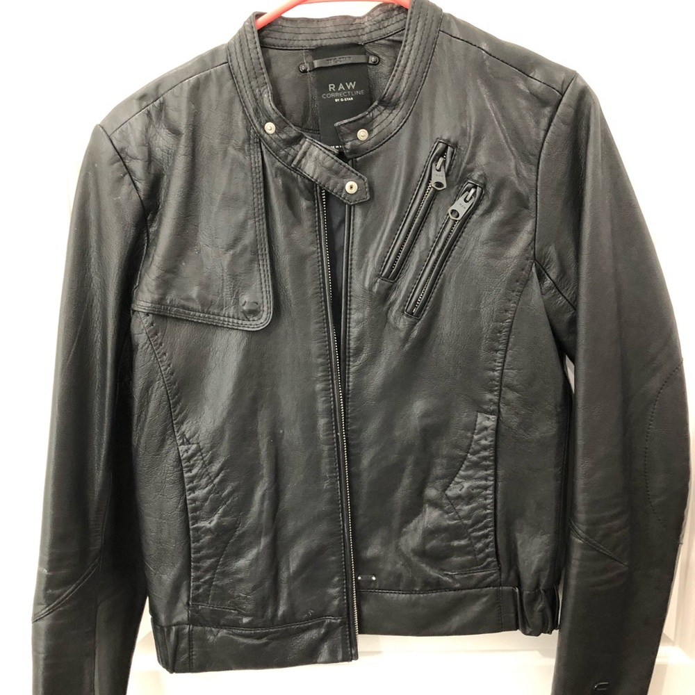Raw leather jacket